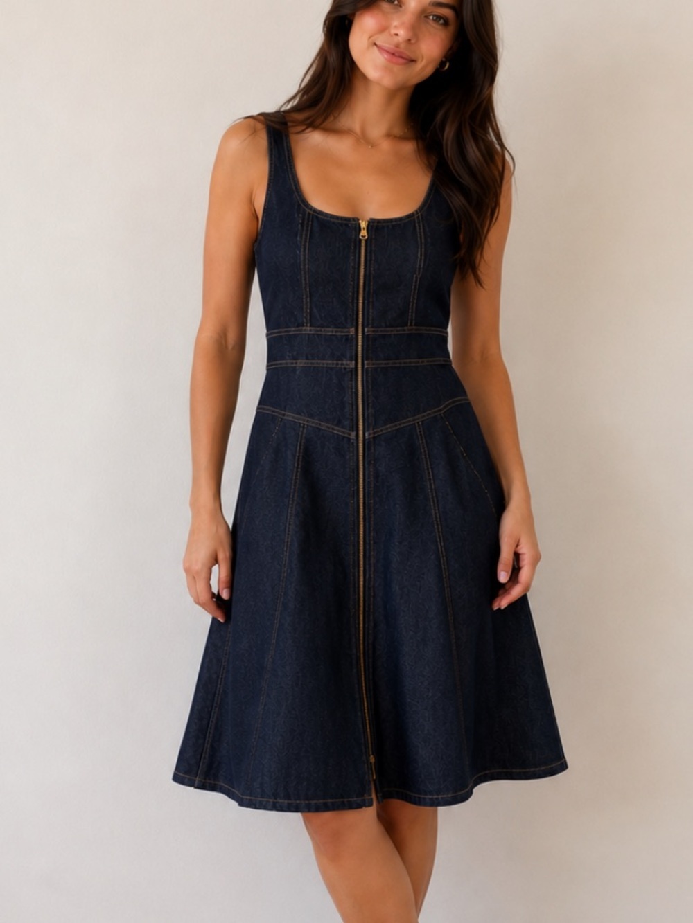 I.N.C. International Concepts Women's Zip-Front Denim Dress
